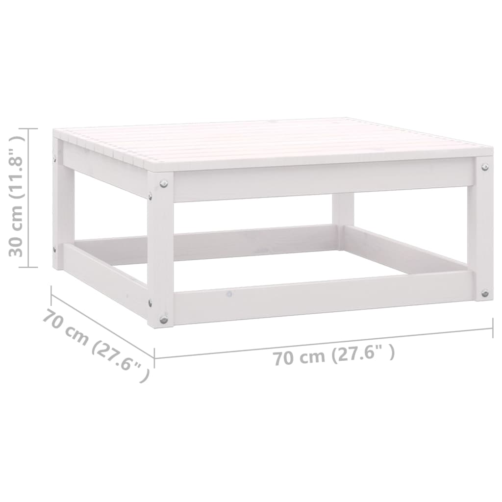 10-tlg. Garten-Lounge-Set mit Kissen Weiss Massivholz Kiefer